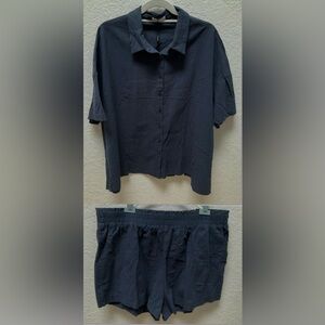 NWT In’Voland Shirt & Shorts Set in Dark Blue